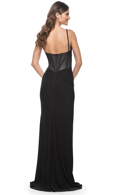 La Femme 32160 - Ruched Prom Dress with Slit Evening Dresses