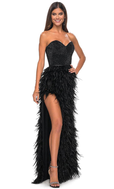 La Femme 32165 - Beaded Strapless Prom Gown Prom Dresses 00 / Black