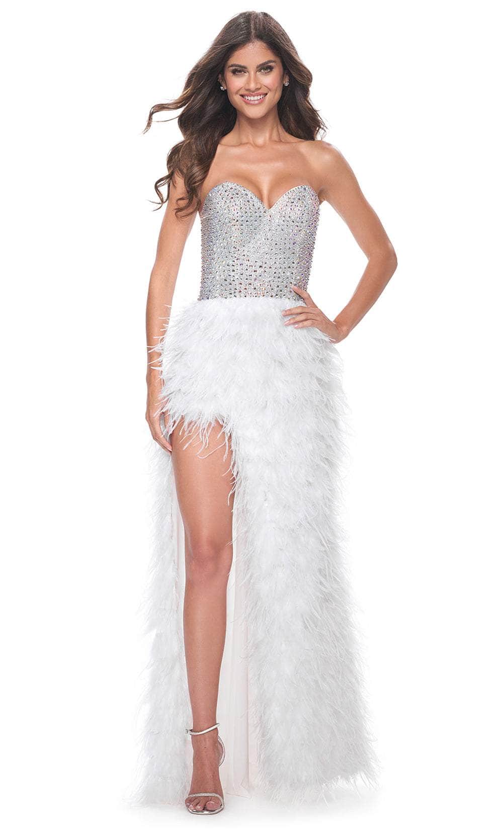 La Femme 32165 - Beaded Strapless Prom Gown Prom Dresses 00 / White