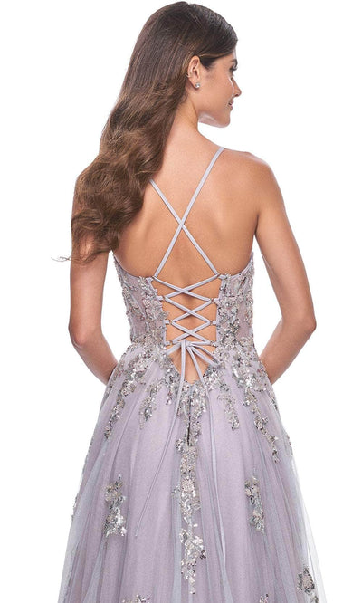 La Femme 32200 - Sleeveless Lace-Up Back Prom Gown Prom Dresses