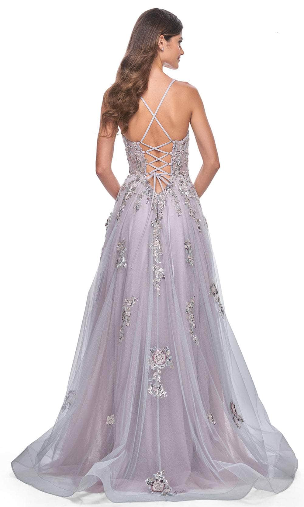 La Femme 32200 - Sleeveless Lace-Up Back Prom Gown Prom Dresses