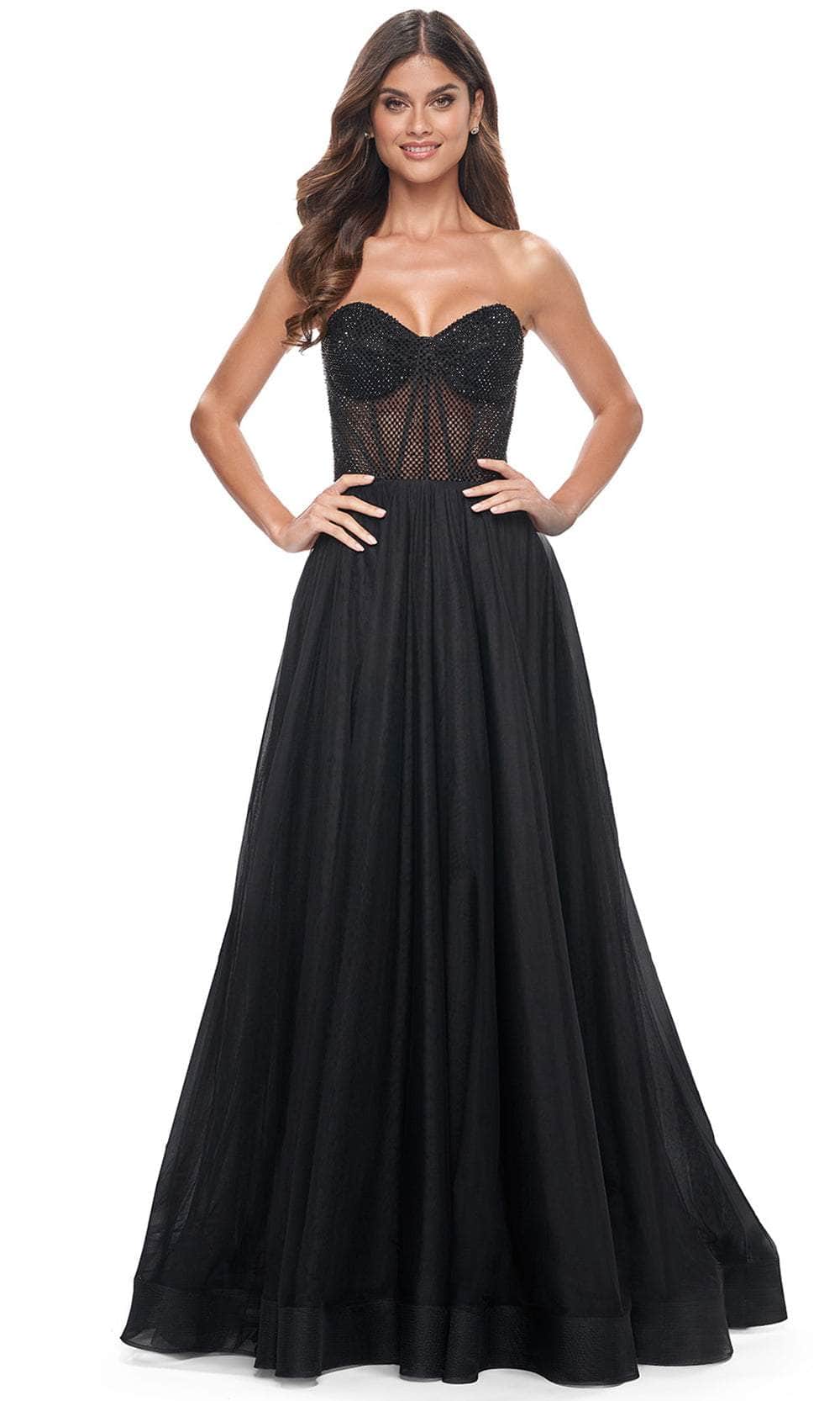 La Femme 32216 - Strapless A-Line Prom Dress Special Occasion Dress 00 / Black