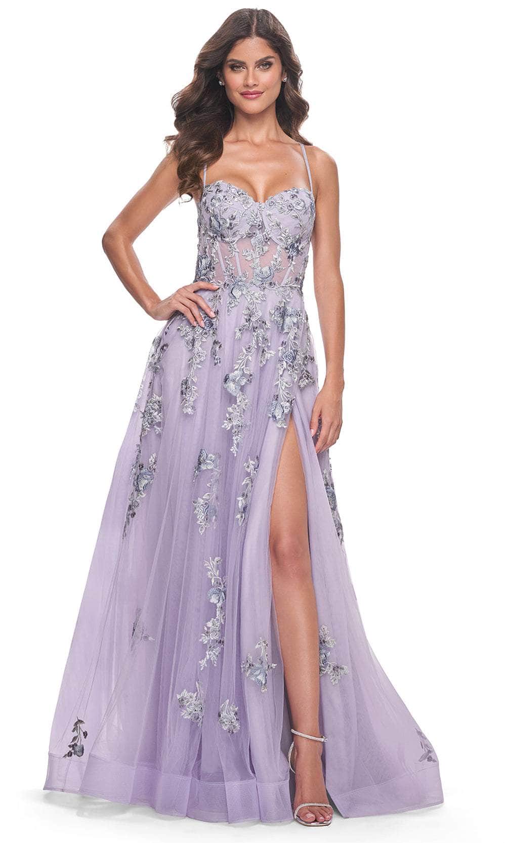 La Femme 32221 - Sleeveless Corset Prom Gown Prom Dresses 00 / Lavender