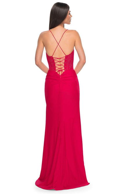 La Femme 32230 - Deep V-Neck Strappy Back Prom Gown Formal Gowns