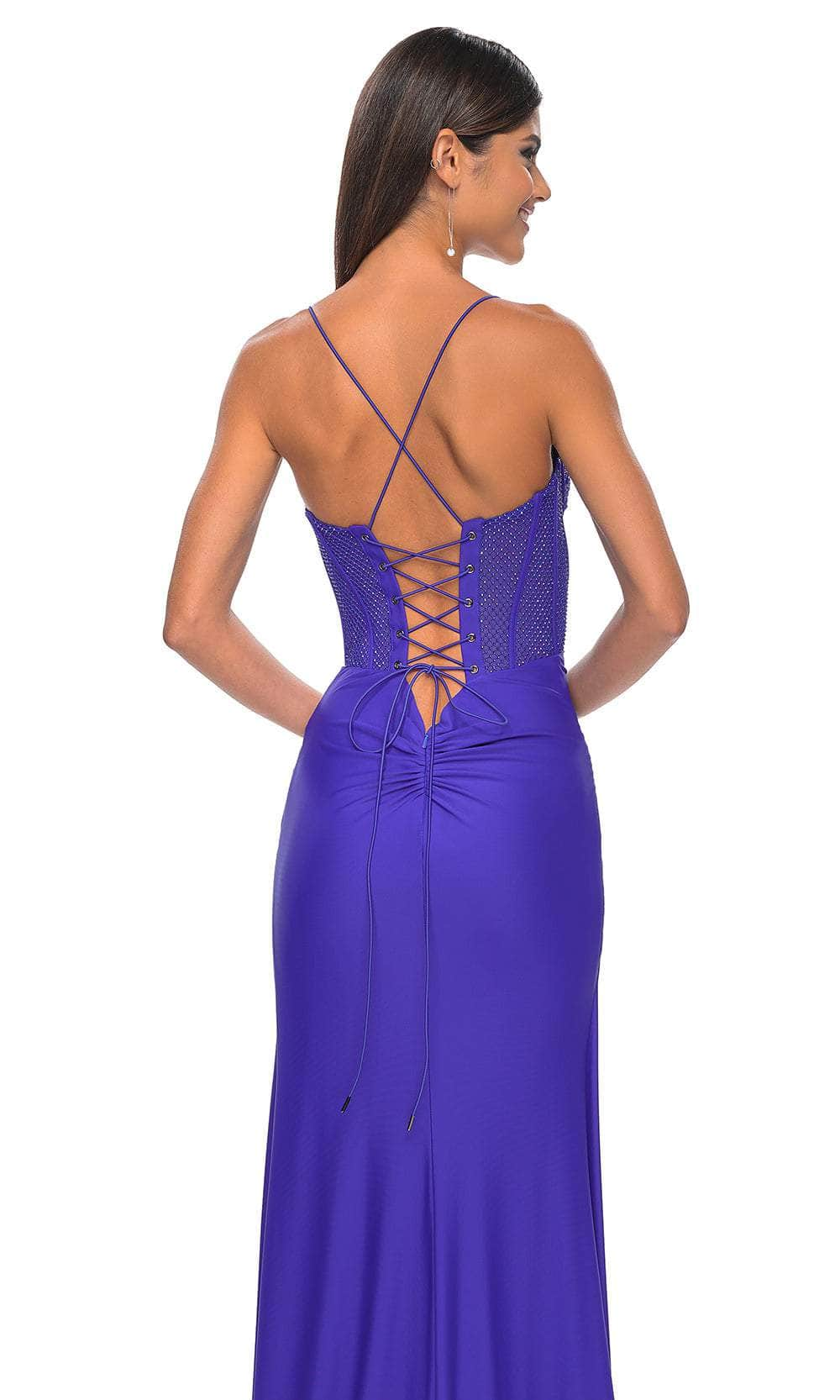 La Femme 32230 - Deep V-Neck Strappy Back Prom Gown Formal Gowns