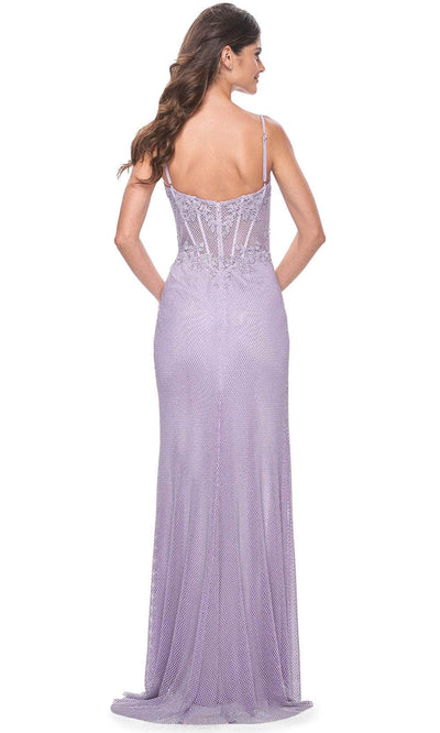 La Femme 32236 - High Slit Fishnet Prom Dress Special Occasion Dresses