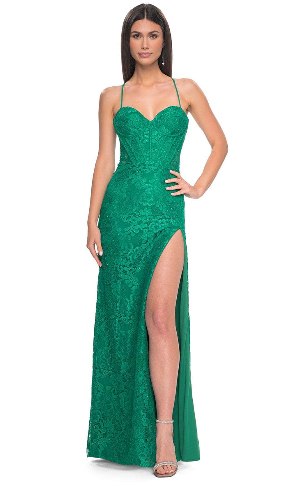 La Femme 32248 - Lace Bustier Prom Dress Evening Dresses 00 /  Jade