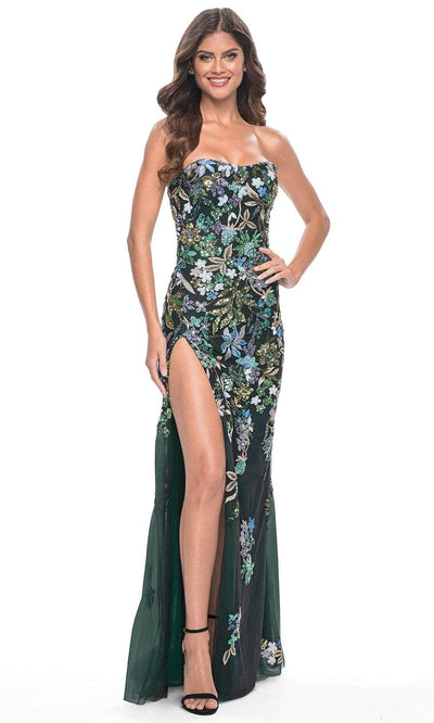 La Femme 32251 - Floral Sequin Sweetheart Prom Gown Prom Dresses