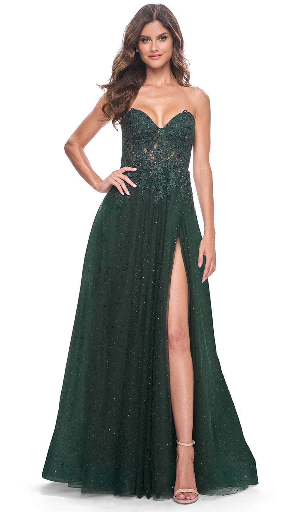 La Femme 32253 - Sweetheart Embellished Prom Gown Prom Dresses 00 / Dark Emerald