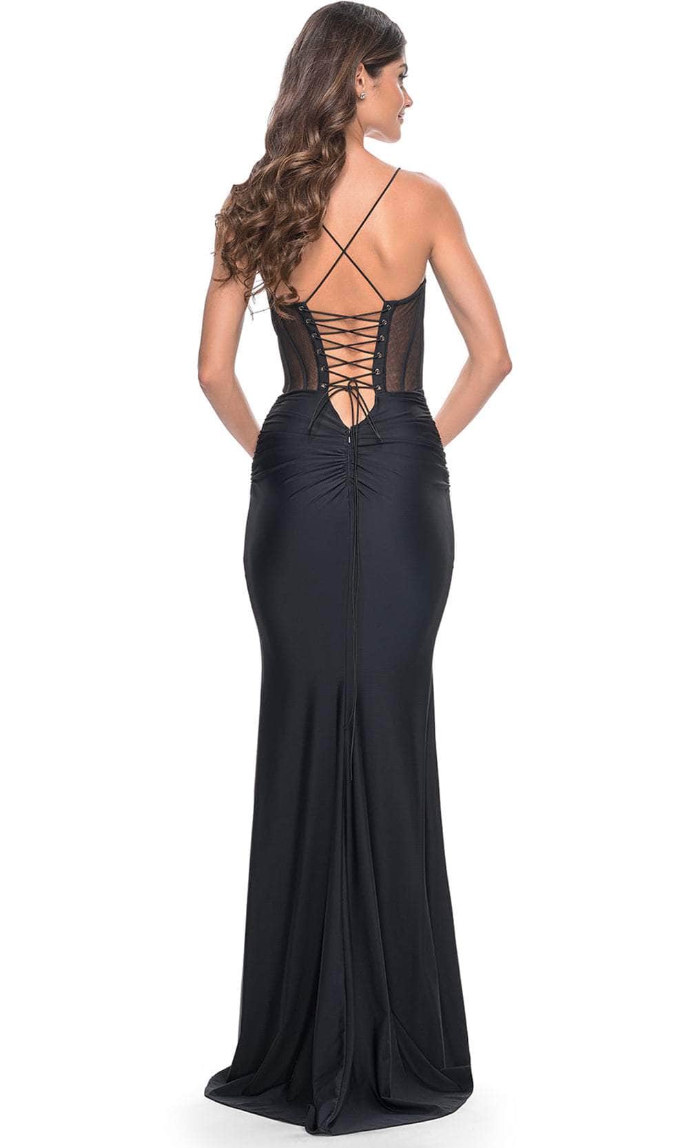 La Femme 32258 - Spaghetti Strap Fitted Prom Gown Evening Dresses