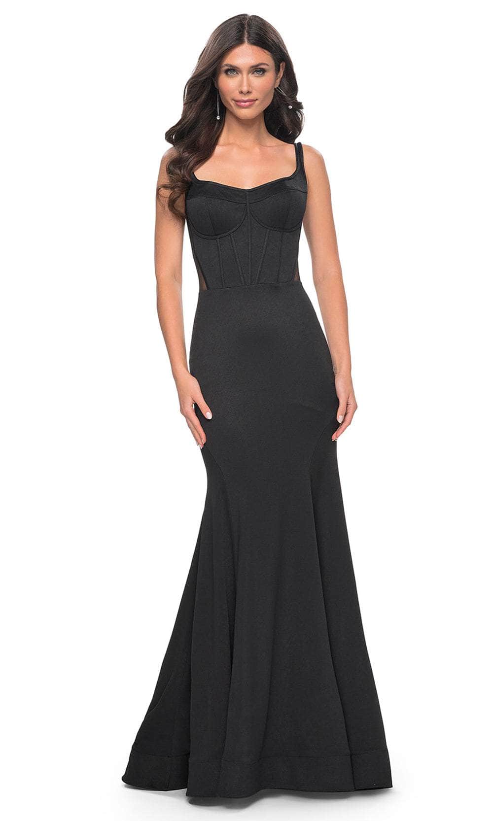 La Femme 32268 - Sheer Scoop Back Prom Gown Formal Gowns 00 / Black