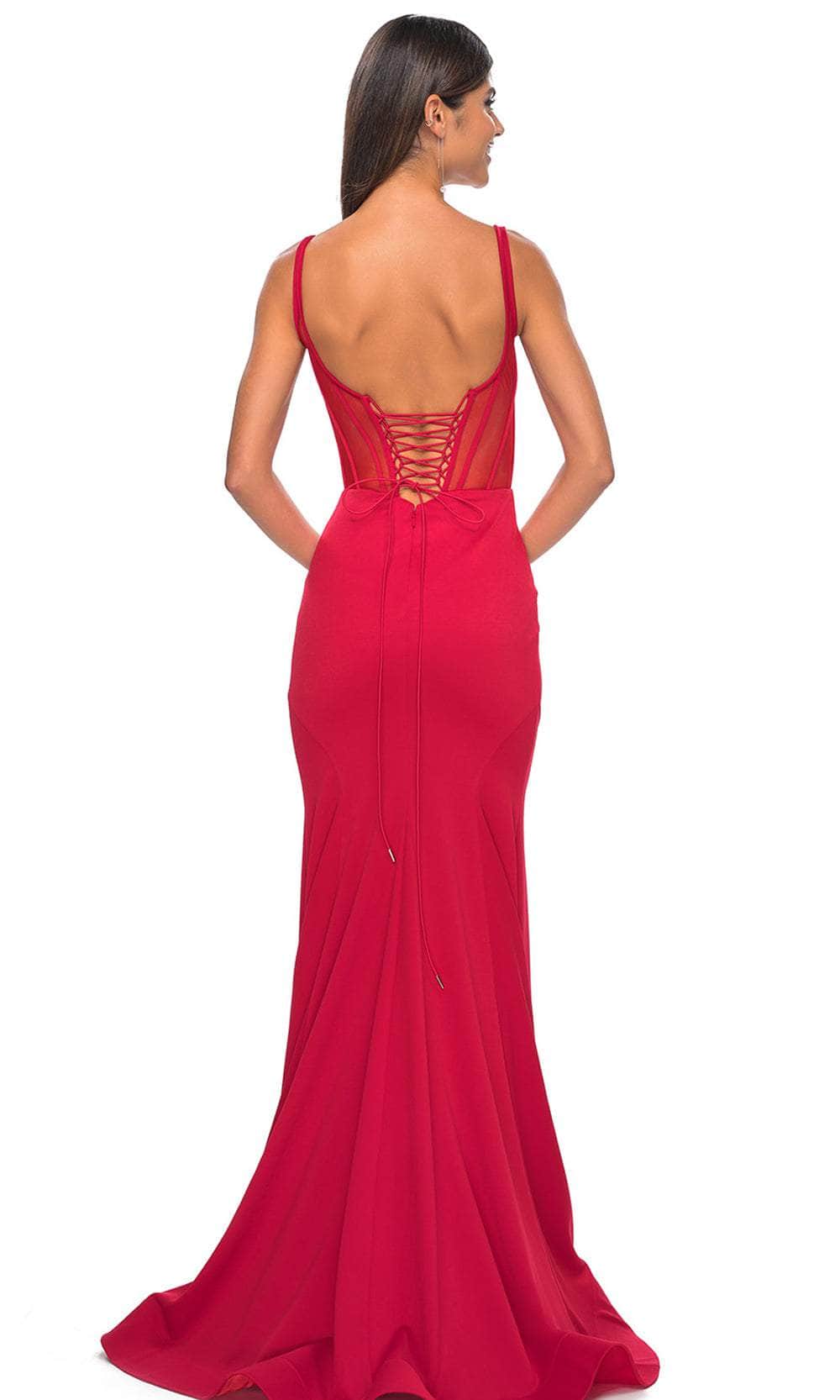 La Femme 32268 - Sheer Scoop Back Prom Gown Formal Gowns