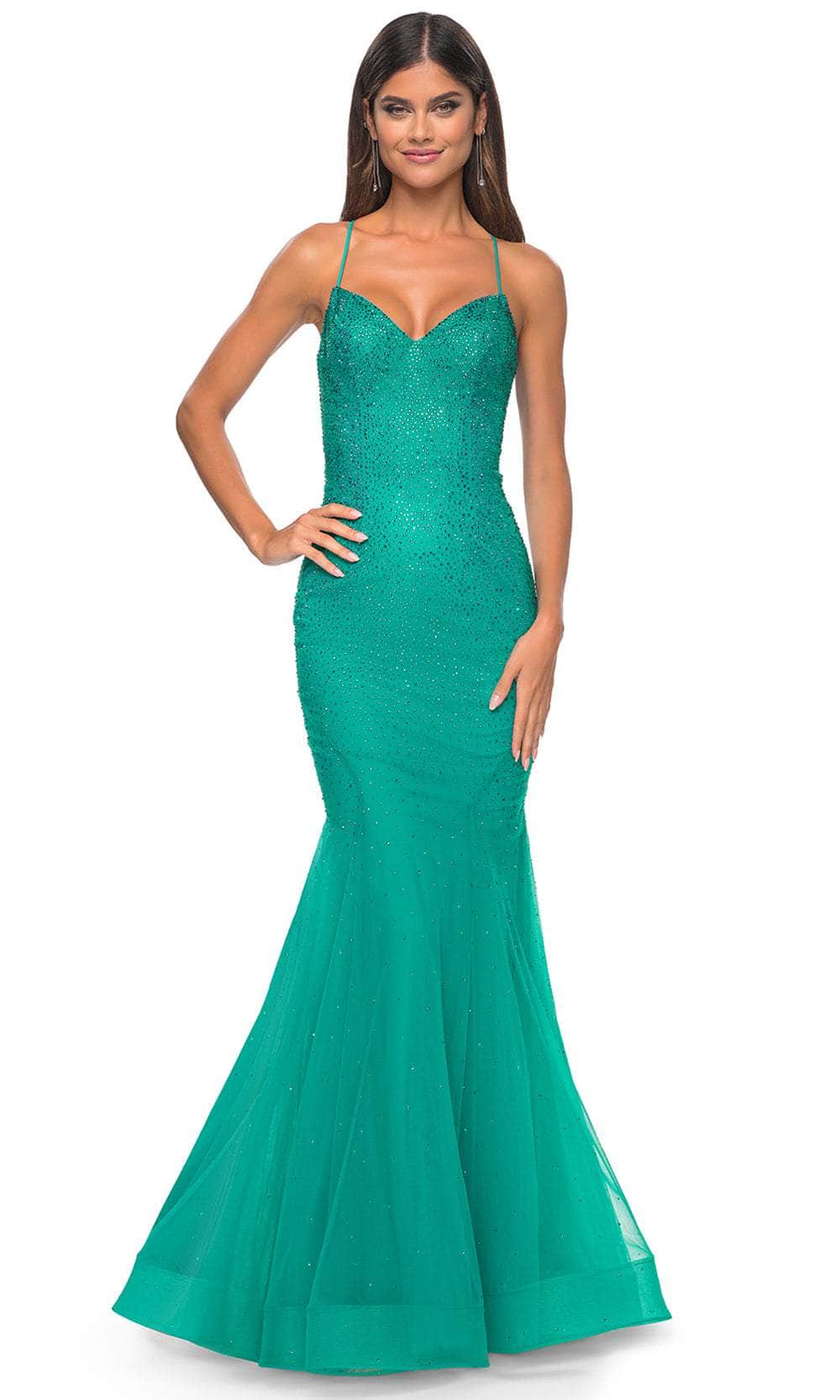 La Femme 32273 - Lace Mermaid Prom Dress Evening Dresses 00 /  Jade