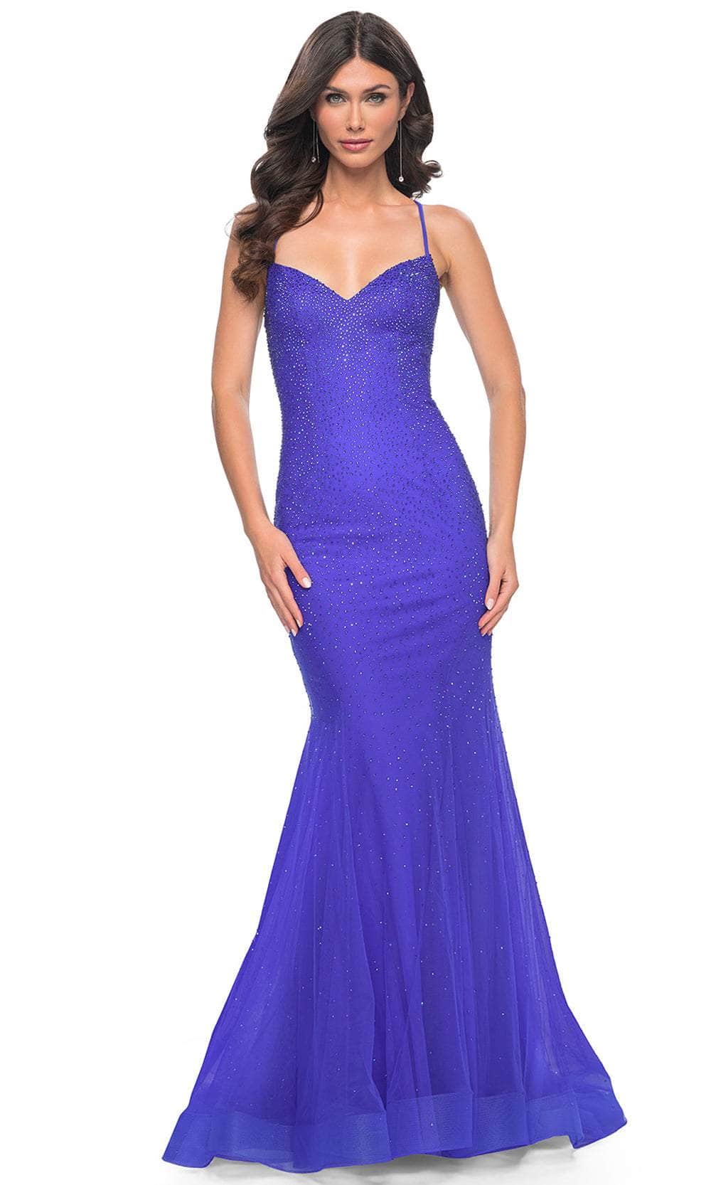La Femme 32273 - Lace Mermaid Prom Dress Evening Dresses 00 /  Royal Blue