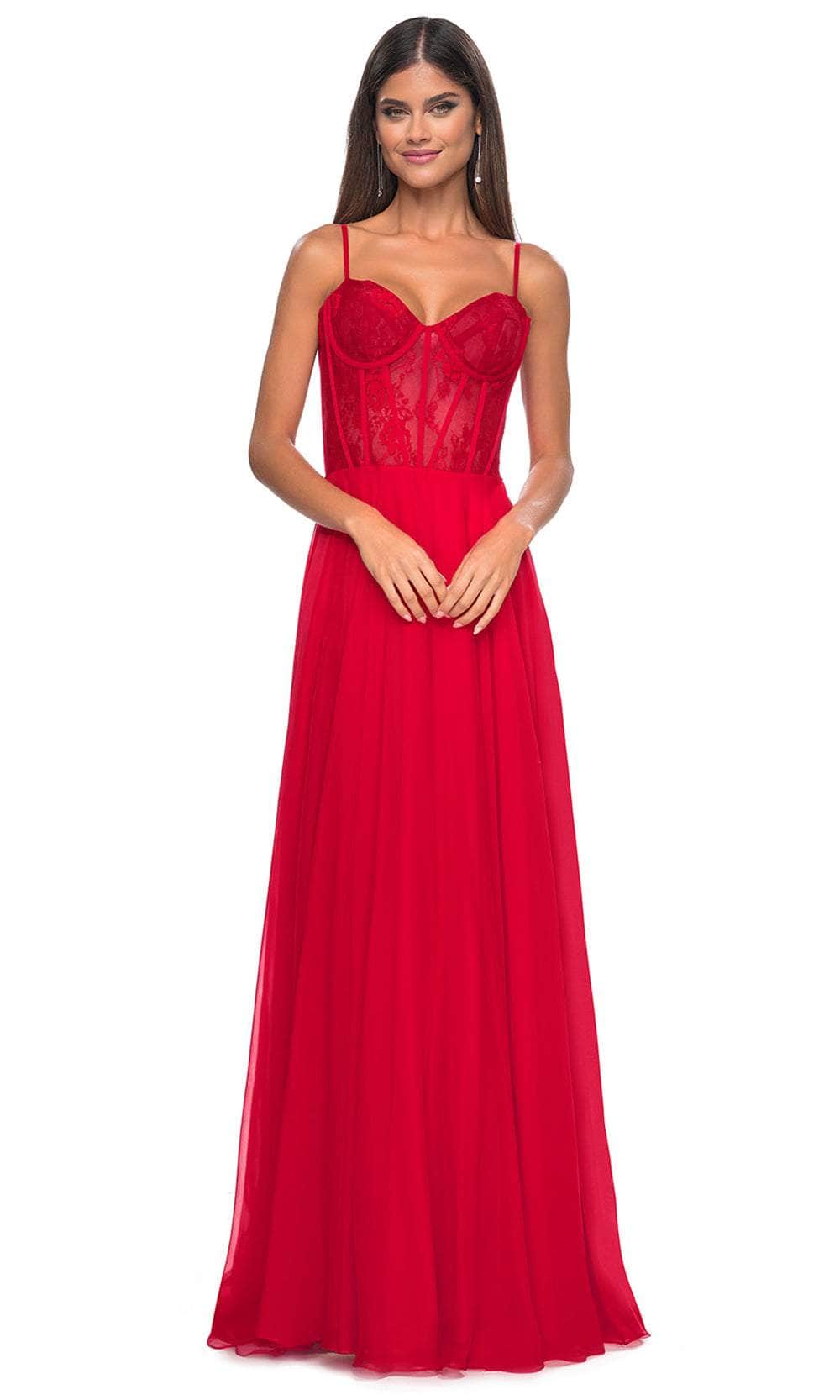 La Femme 32276 - Bustier High Slit Prom Dress Evening Dresses