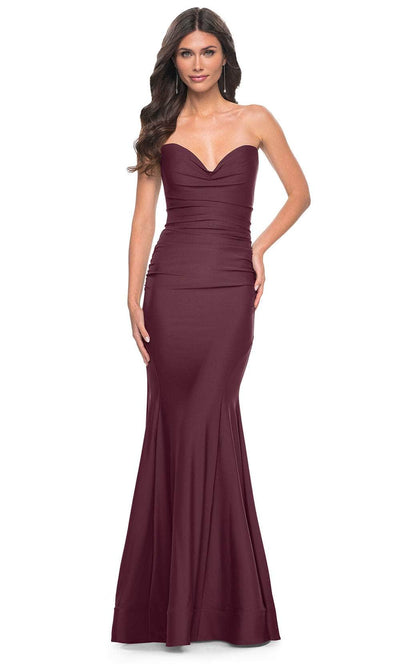 La Femme 32289 - Strapless Ruched Prom Gown Prom Dresses 00 / Dark Wine