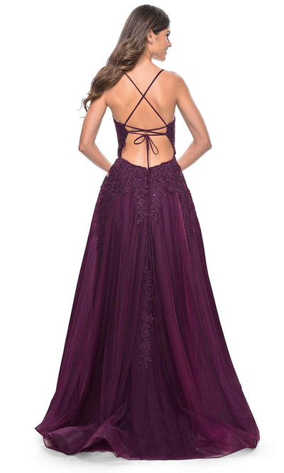 La Femme 32303 - Sleeveless Rhinestone Lace Prom Gown Evening Dresses