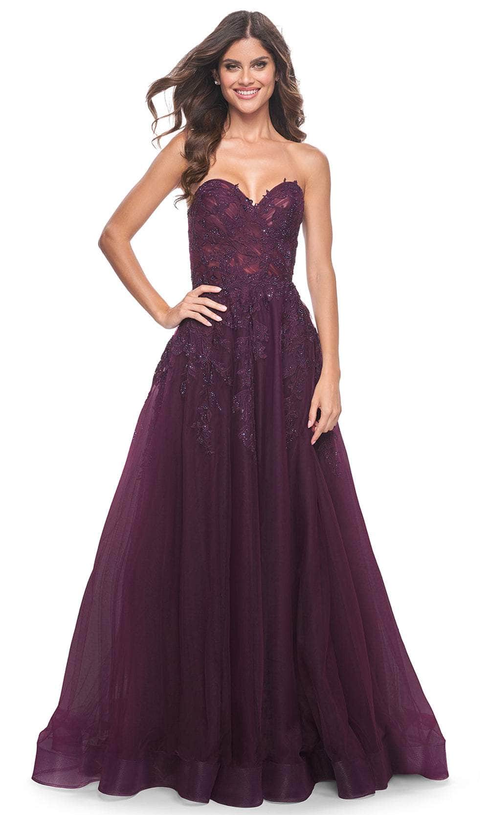 La Femme 32304 - Appliqued Strapless Prom Gown Prom Dresses
