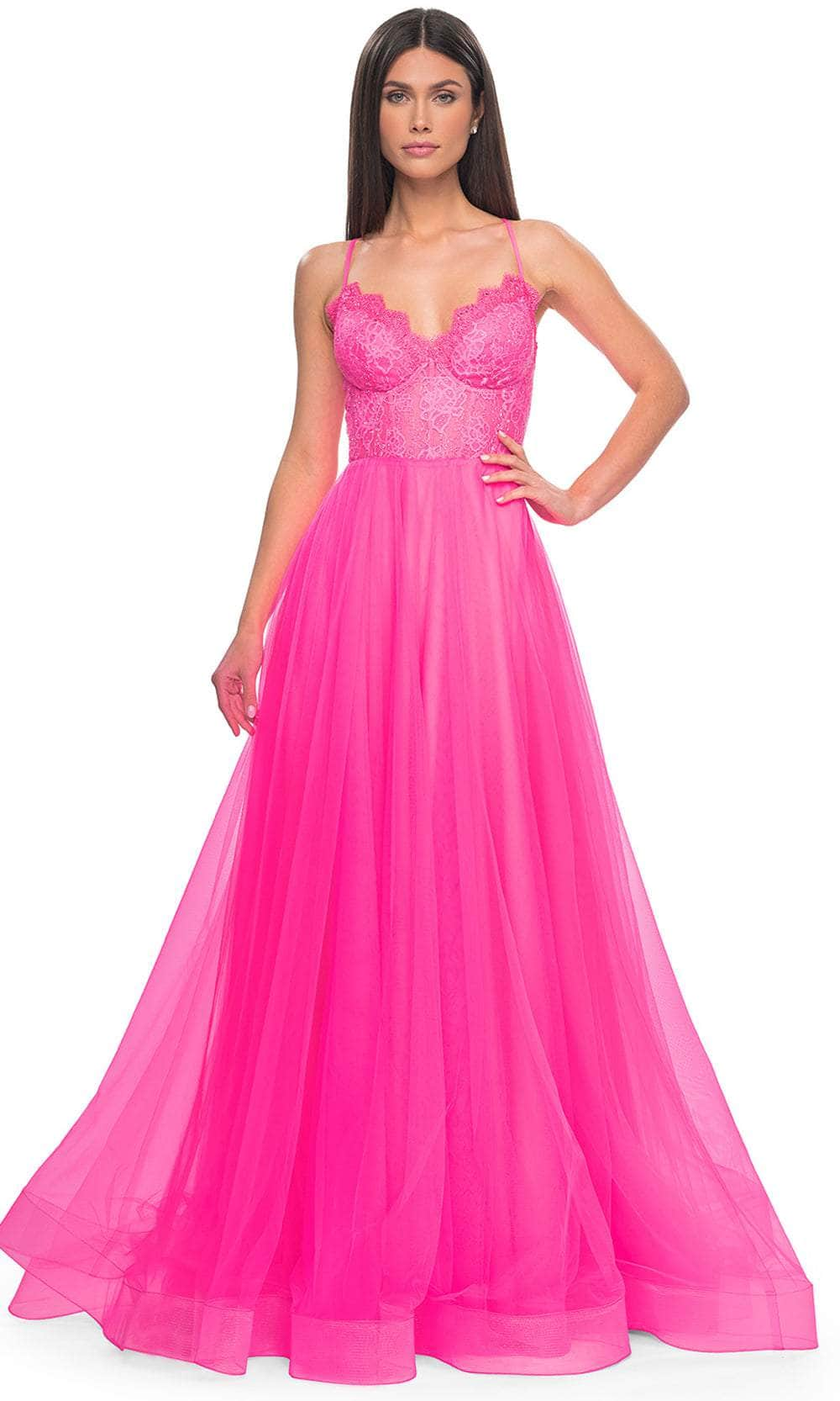 La Femme 32306 - Scalloped V-Neck A-Line Prom Dress Evening Dresses