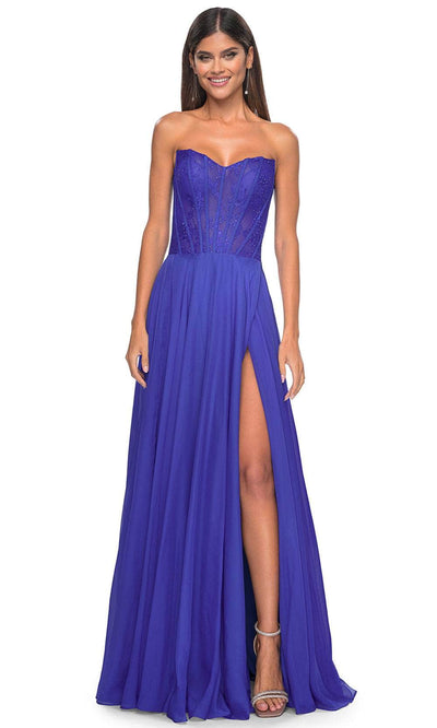 La Femme 32311 - Strapless A-Line Prom Dress Prom Dresses 00 / Royal Blue