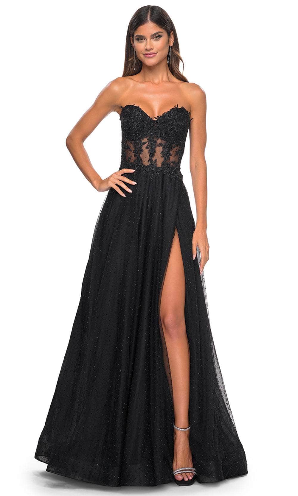 La Femme 32313 - Lace Bodice Prom Dress Prom Dresses 00 / Black