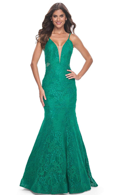 La Femme 32315 - Sleeveless Low V-Back Prom Gown Prom Dresses 00 / Jade