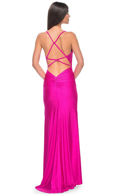 La Femme 32317 - Beaded Ruched V-Neck Prom Gown Special Occasion Dresses