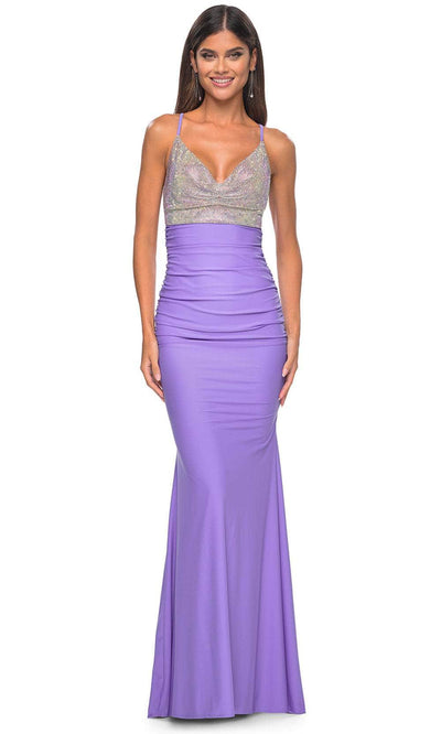 La Femme 32320 - Cowl Bodice Prom Dress Prom Dresses 00 / Periwinkle