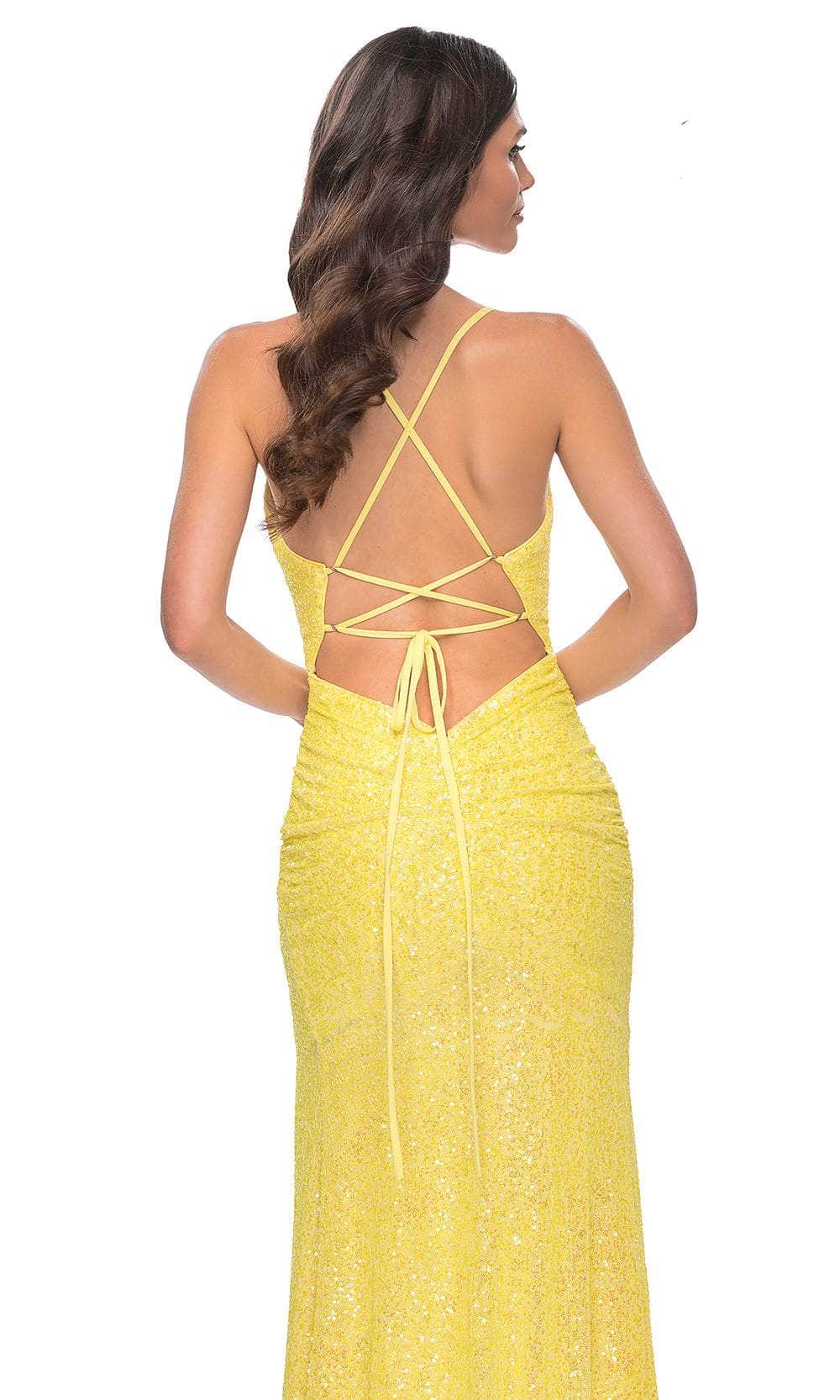 La Femme 32330 - Sequined Strappy Back Prom Dress Evening Dresses