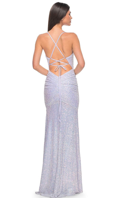 La Femme 32331 - V-Neck Ruched Detail Prom Dress Evening Dresses