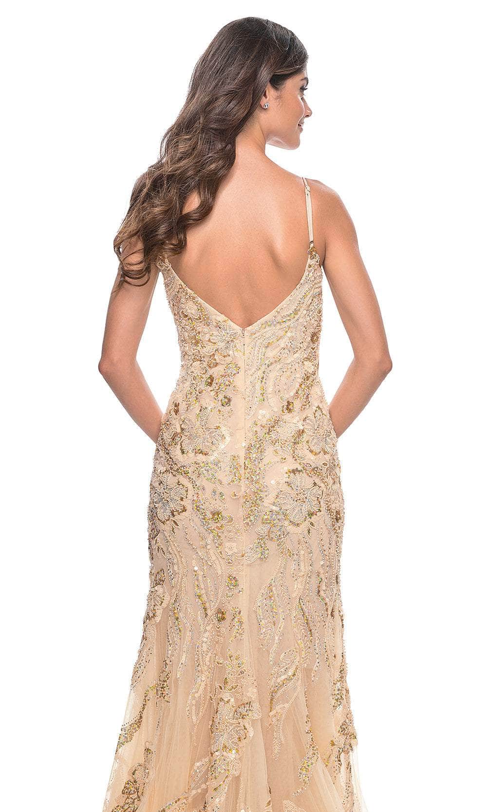 La Femme 32333 - Spaghetti Strap Jeweled Prom Dress Evening Dresses