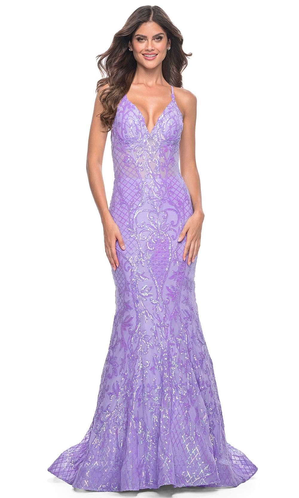 La Femme 32337 - Mermaid Sequin Prom Gown Prom Dresses 00 / Lavender