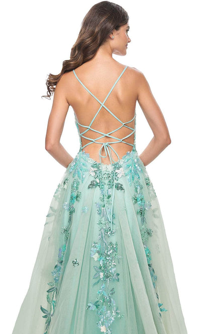 La Femme 32347 - Lace-Up Back Corset Prom Gown Evening Dresses