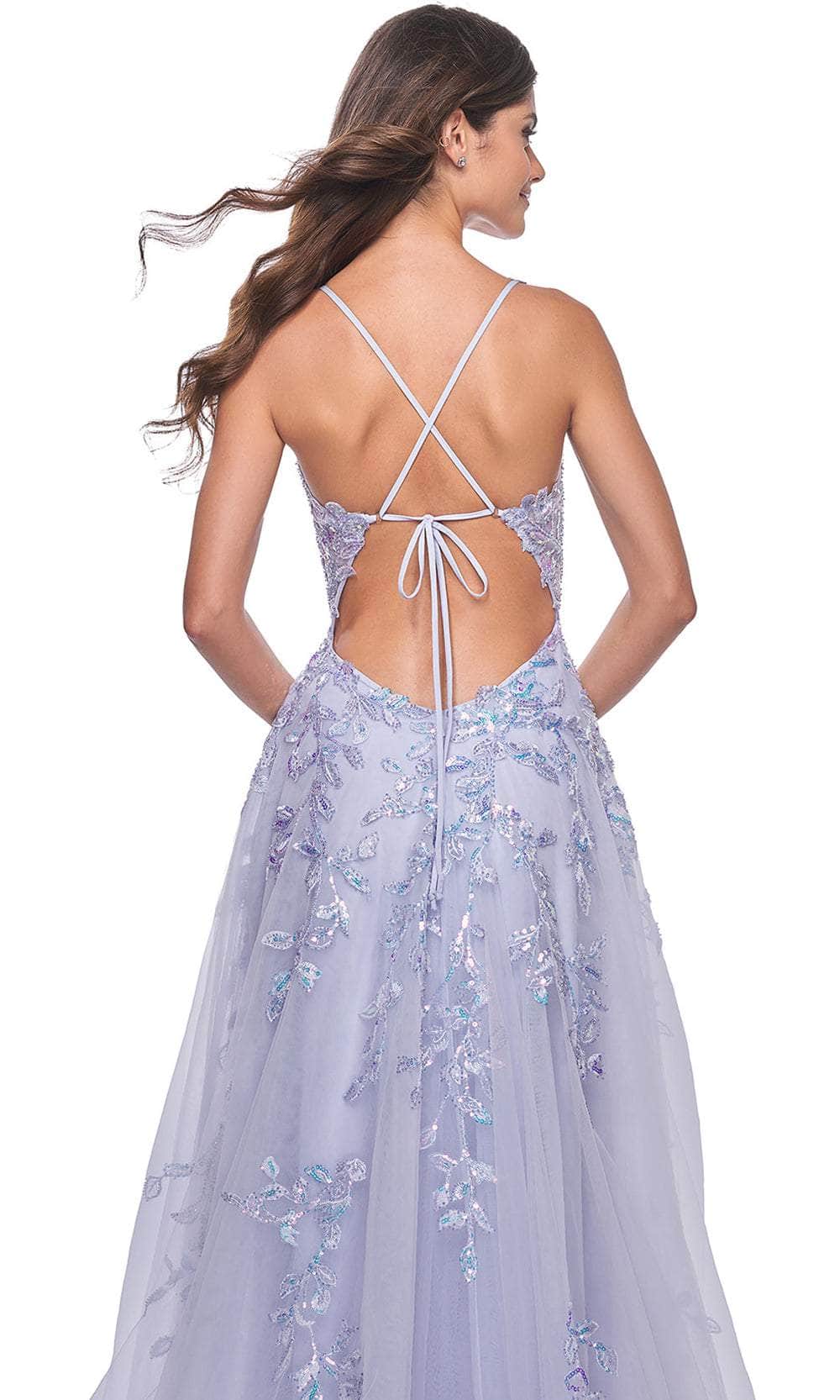 La Femme 32349 - Lace Applique Sleeveless Prom Gown Evening Dresses