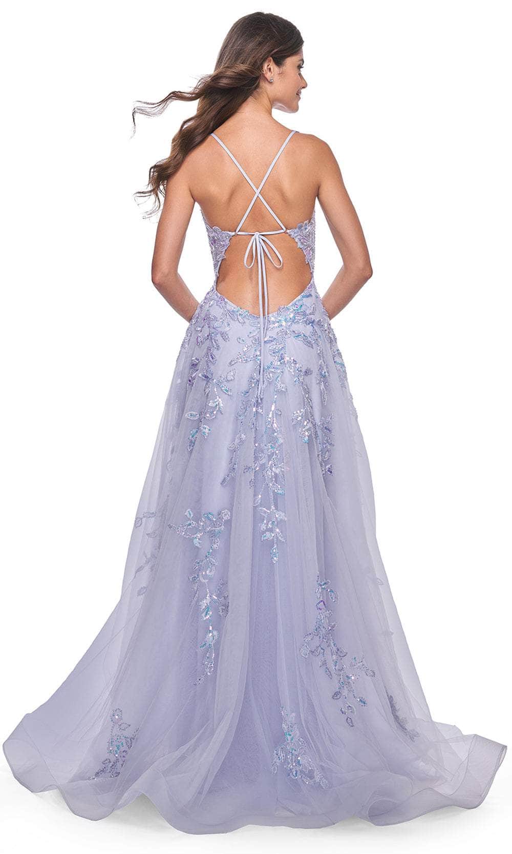La Femme 32349 - Lace Applique Sleeveless Prom Gown Evening Dresses