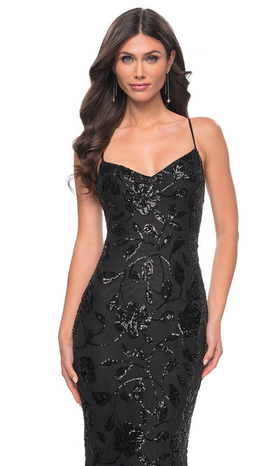 La Femme 32415 - Sequin Lace-Up Back Prom Gown Evening Dresses