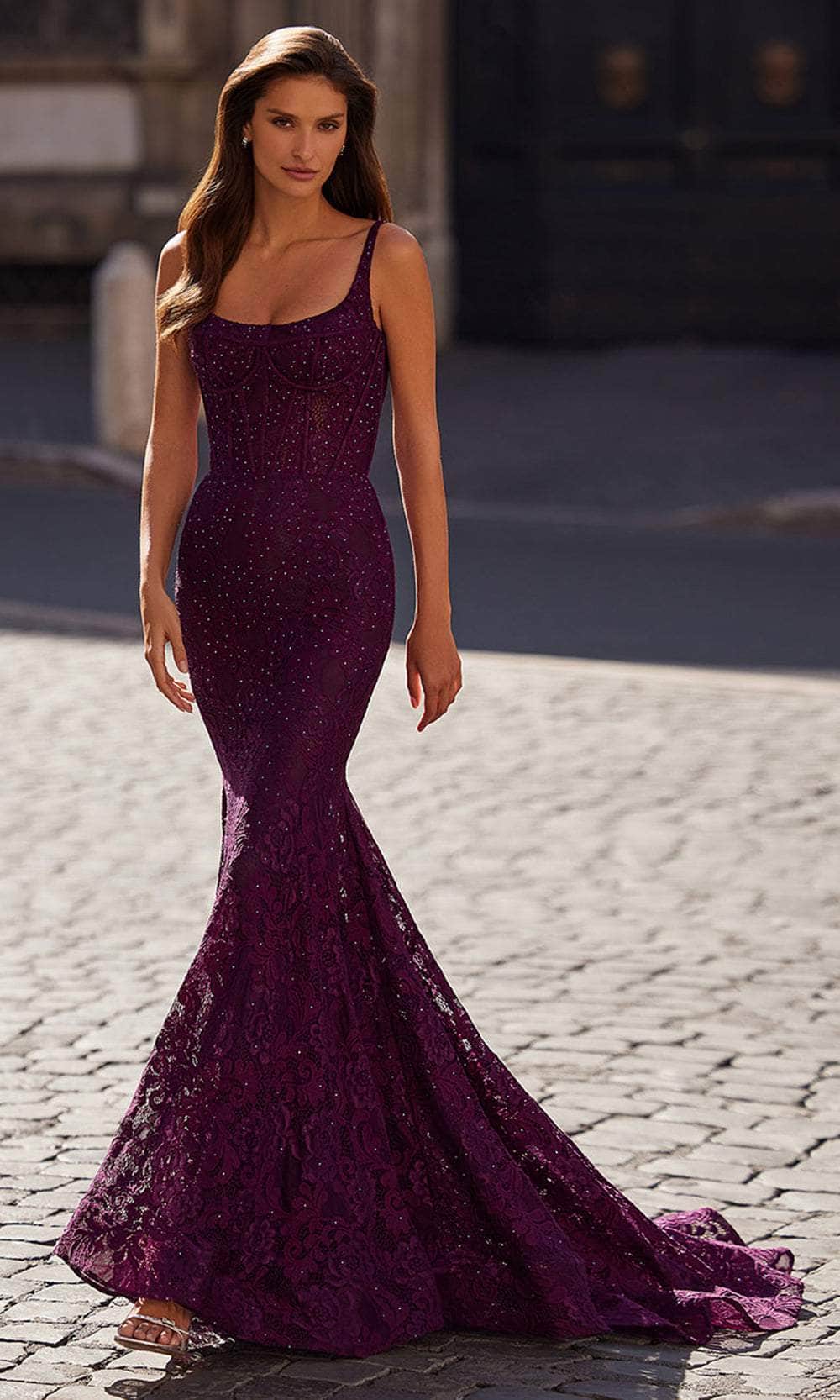 corset bodice prom dress La Femme 32420 - Long Lace Mermaid Dress