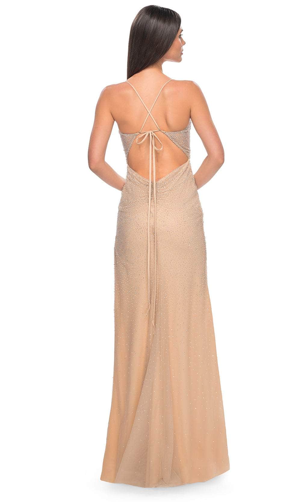 La Femme 32435 - Sleeveless Rhinestone Embellished Prom Gown Evening Dresses
