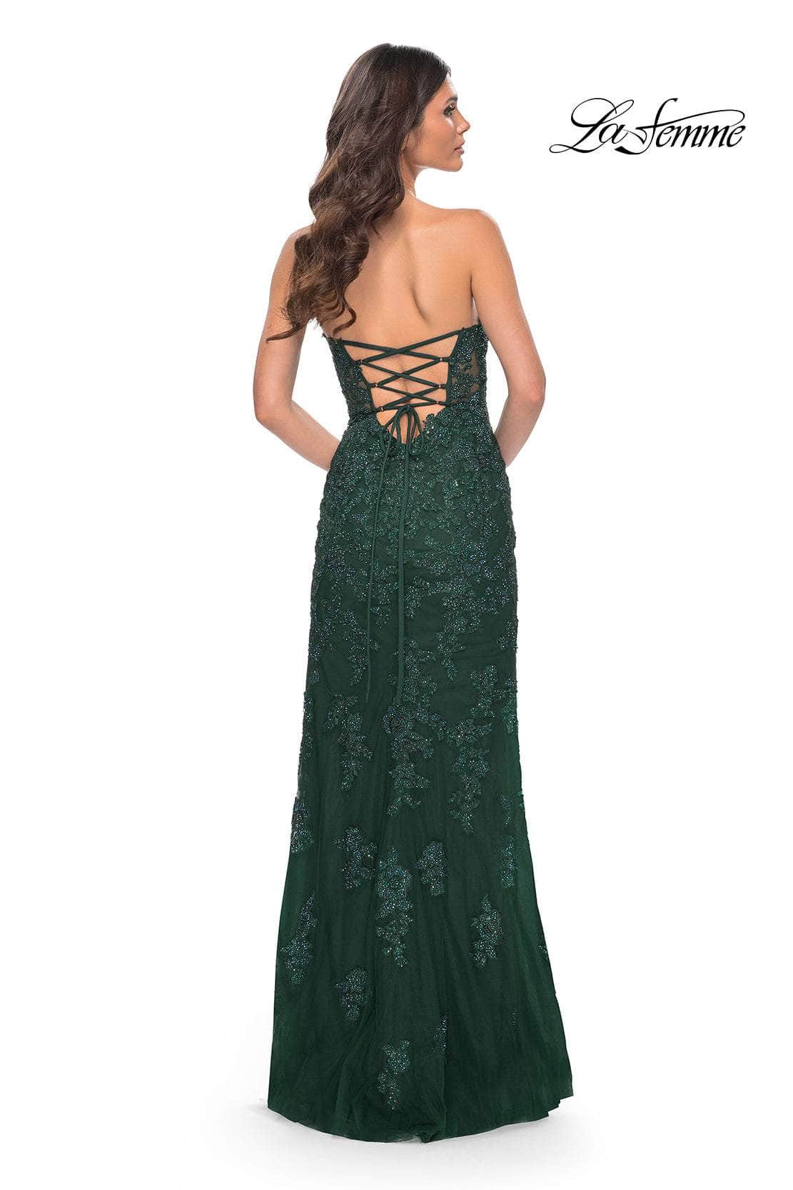 La Femme 32437 - Strapless Embroidered Prom Gown Special Occasion Dresses