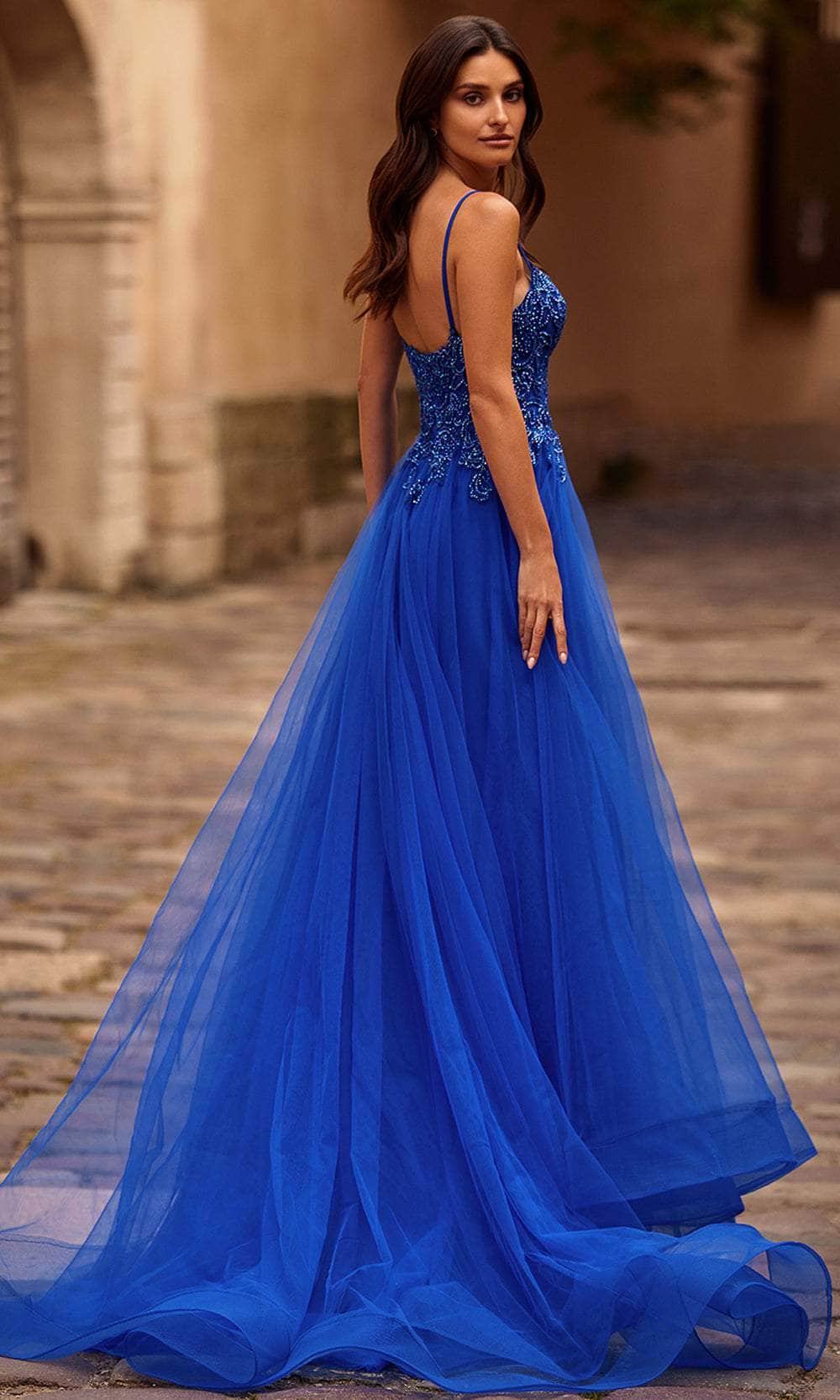 La Femme 32646 - Lace Applique Sleeveless Prom Gown Special Occasion Dress