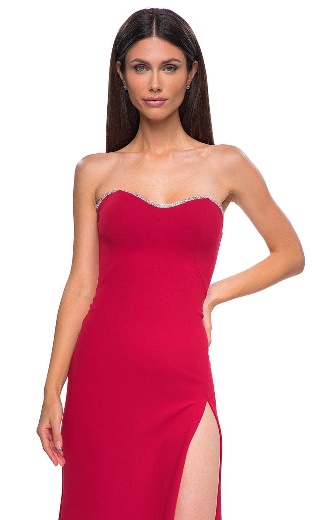la femme red strapless dress 32923
