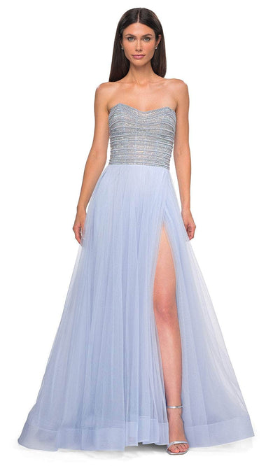 La Femme 32875 - Sweetheart High Slit Prom Gown Prom Dresses