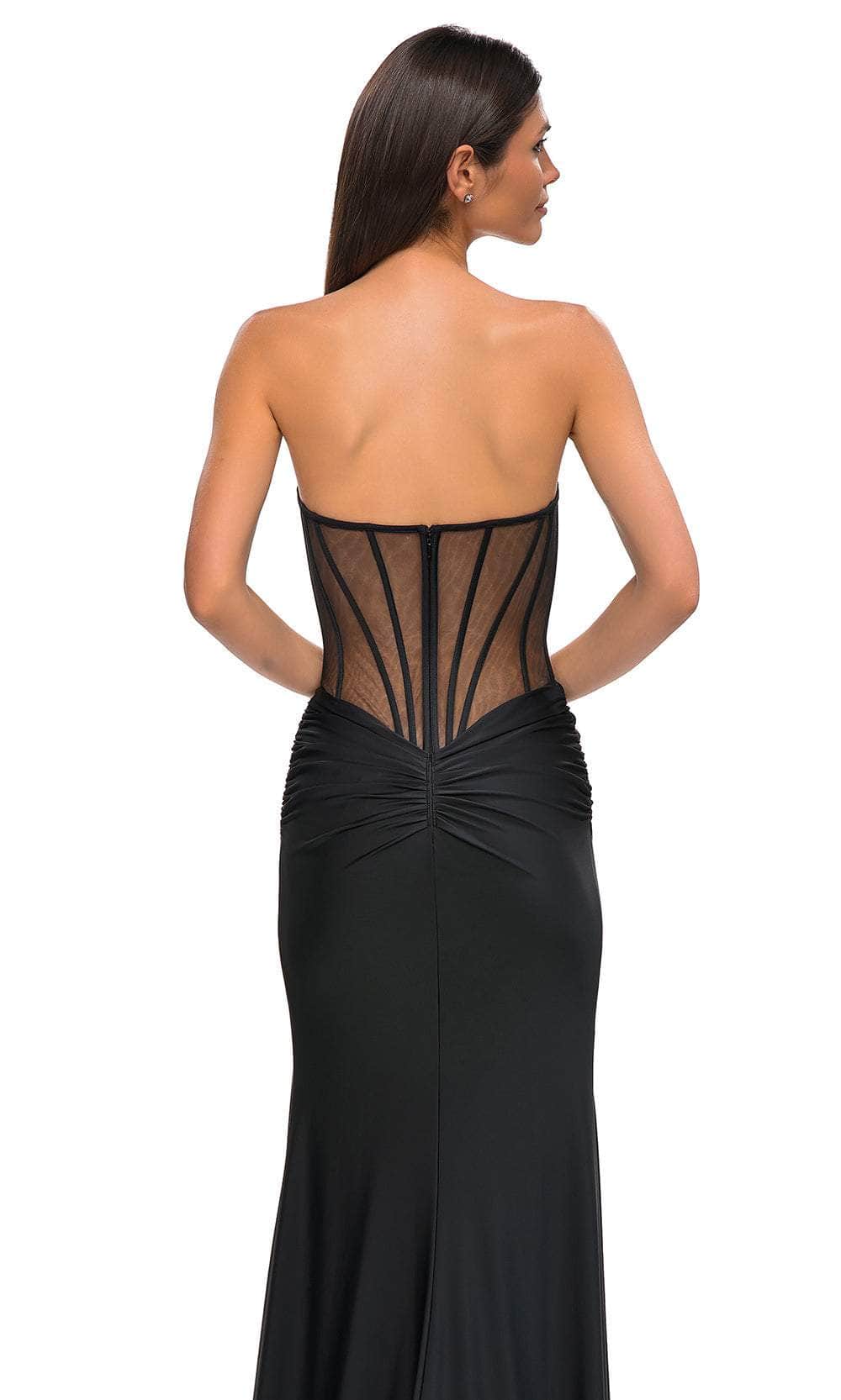 La Femme 32912 - Sweetheart Lace Illusion Corset Prom Gown Special Occasion Dress