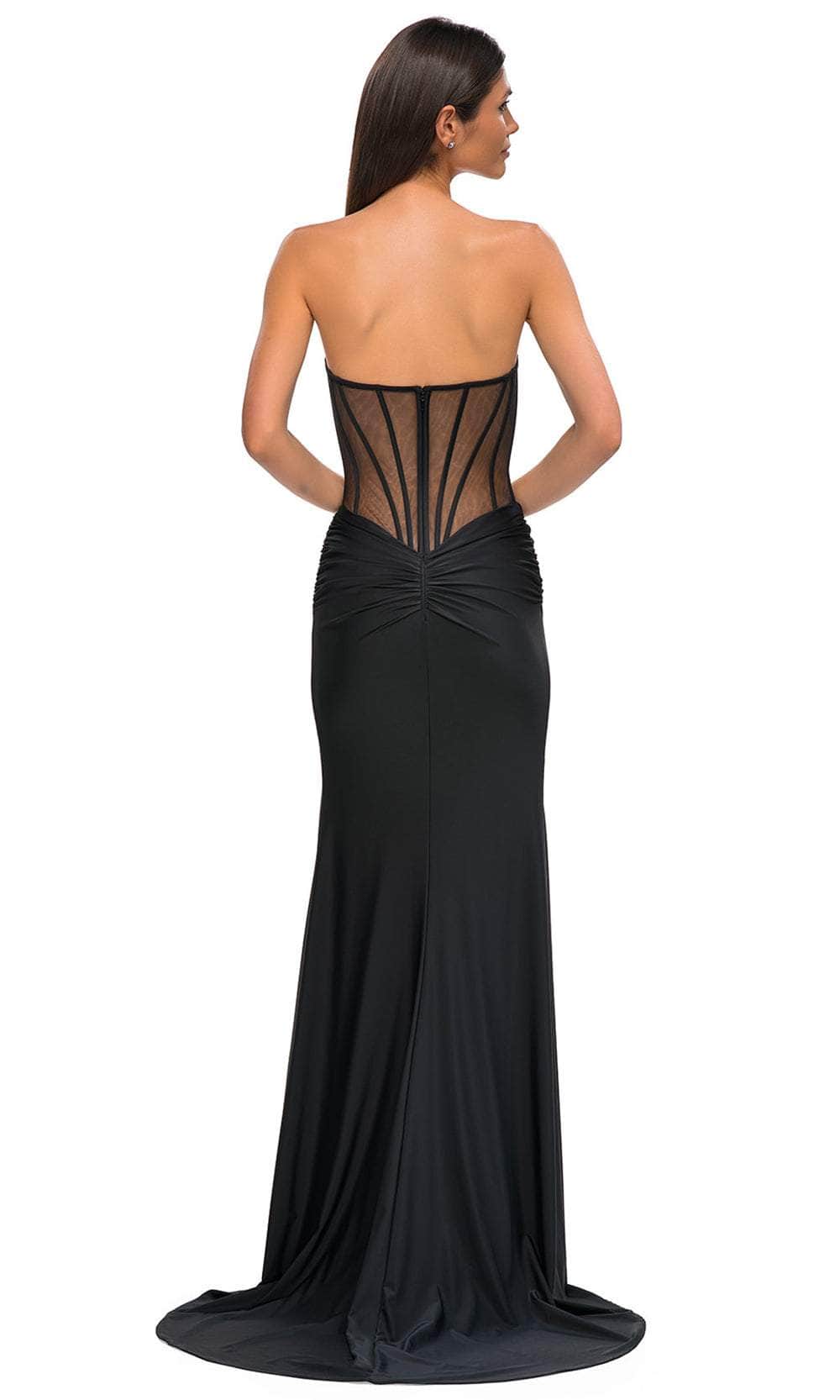 La Femme 32912 - Sweetheart Lace Illusion Corset Prom Gown Special Occasion Dress