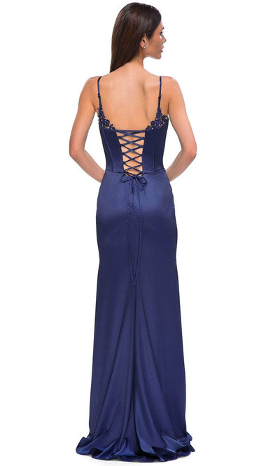 La Femme 32955 - Lace-Up Back Satin Prom Gown Special Occasion Dress