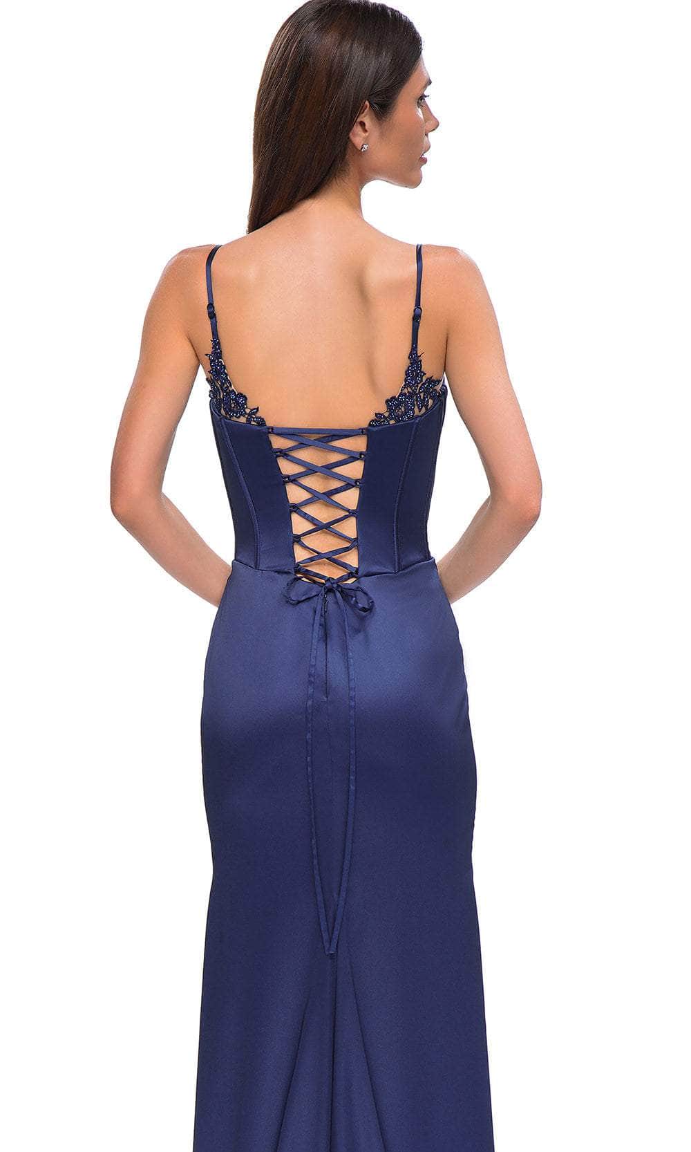 La Femme 32955 - Lace-Up Back Satin Prom Gown Special Occasion Dress