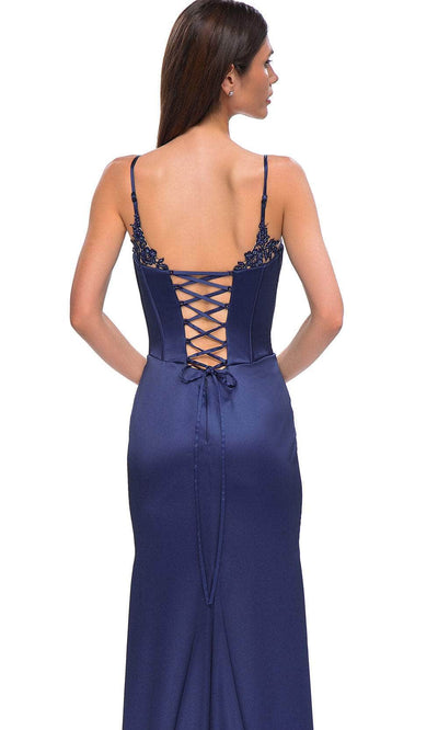 La Femme 32955 - Lace-Up Back Satin Prom Gown Special Occasion Dress