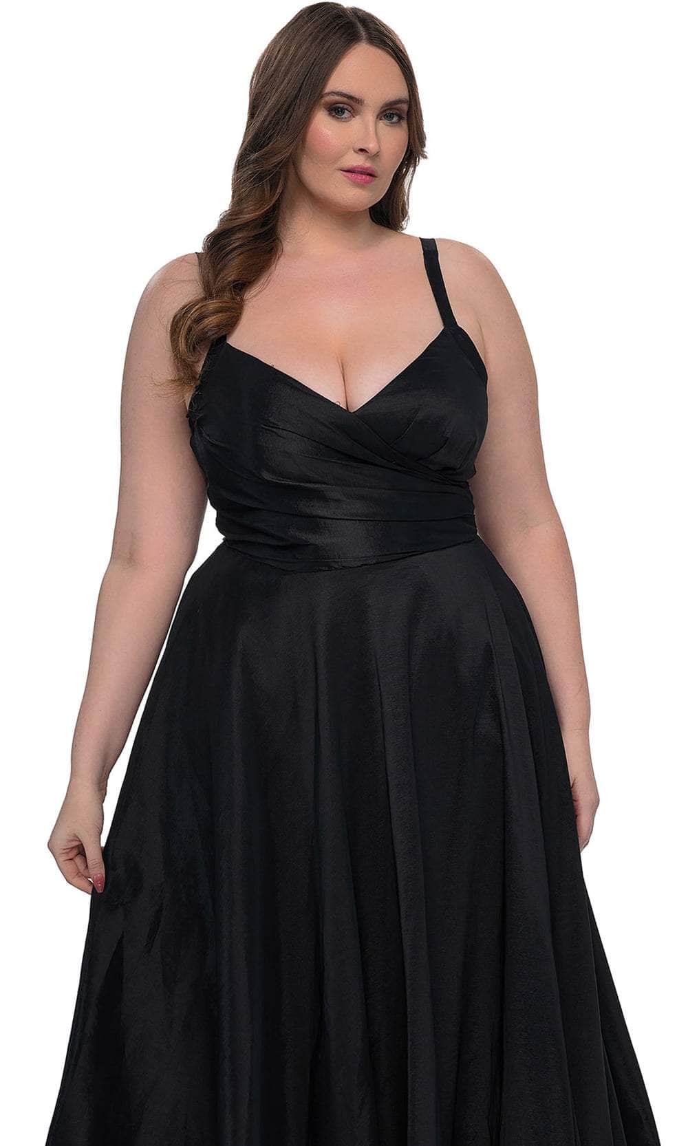 La Femme 33075 - Faux Wrap A-Line Evening Dress La Femme 33075 - Faux Wrap A-Line Evening Dress