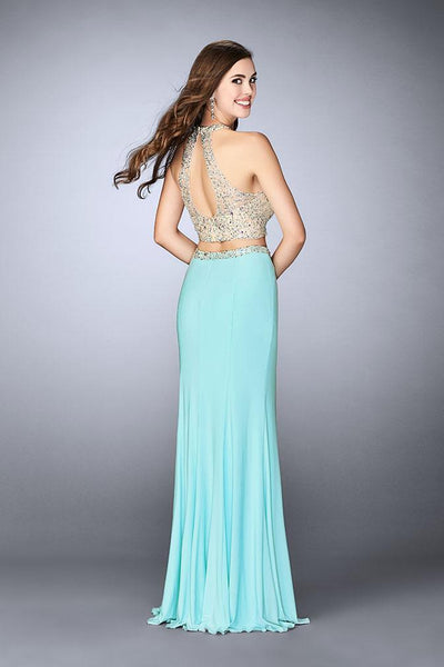 La Femme Gigi - 23853 Beaded Halter Long Jersey Skirt Prom Dress Special Occasion Dress