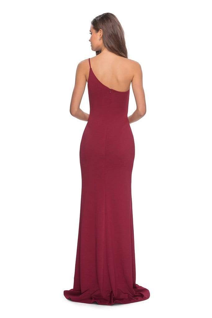 La Femme - One Shoulder High Slit Sheath Dress 28176SC CCSALE